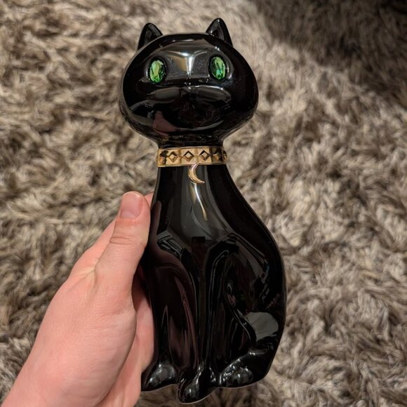 Bath & Body Works Halloween Black Cat Green Eyes Single Wick Candle Holder NEW - Picture 2 of 6